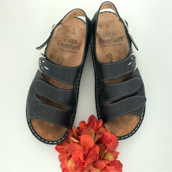 Finn Comfort Women’s Saloniki sandals black and white Size 38 ( 7 - 7.5 ) - Picture 2 of 15